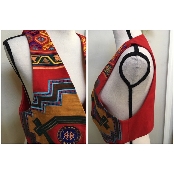 Hairston Roberson Ropa Southwest Vest. Vintage Boho - Picture 12 of 16